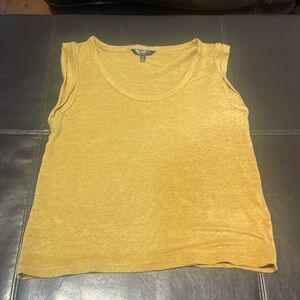 Gold-yellow linen sleeveless top